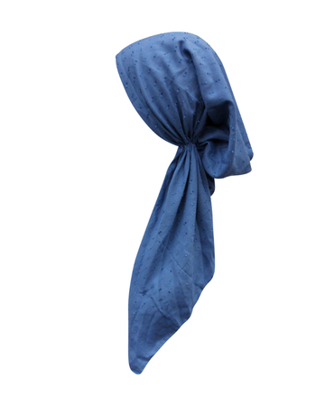 Revaz HS406CY Chambray Swiss Dots Adjustable Pre-Tied Bandanna with Velvet Grip myselflingerie.com